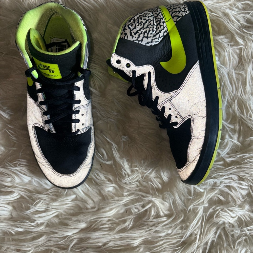 Nike SB High-Top Skate Sneakers in Black & Volt